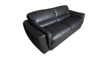 Natale Martha's Vineyard Black Italian Leather Sofa