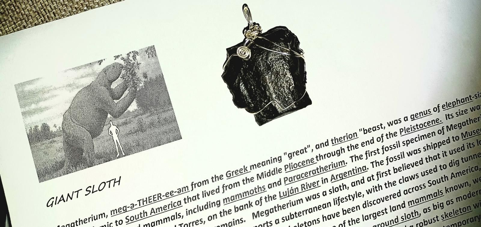 NEWLY DESIGNED FOSSIL JEWELRY HYRACODON HORSE, GIANT SLOTH, GLYPTODONT~ARMADILLO NECKLACES!