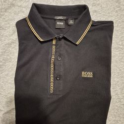 Men's Black Hugo Boss Polo Shirt Size Small