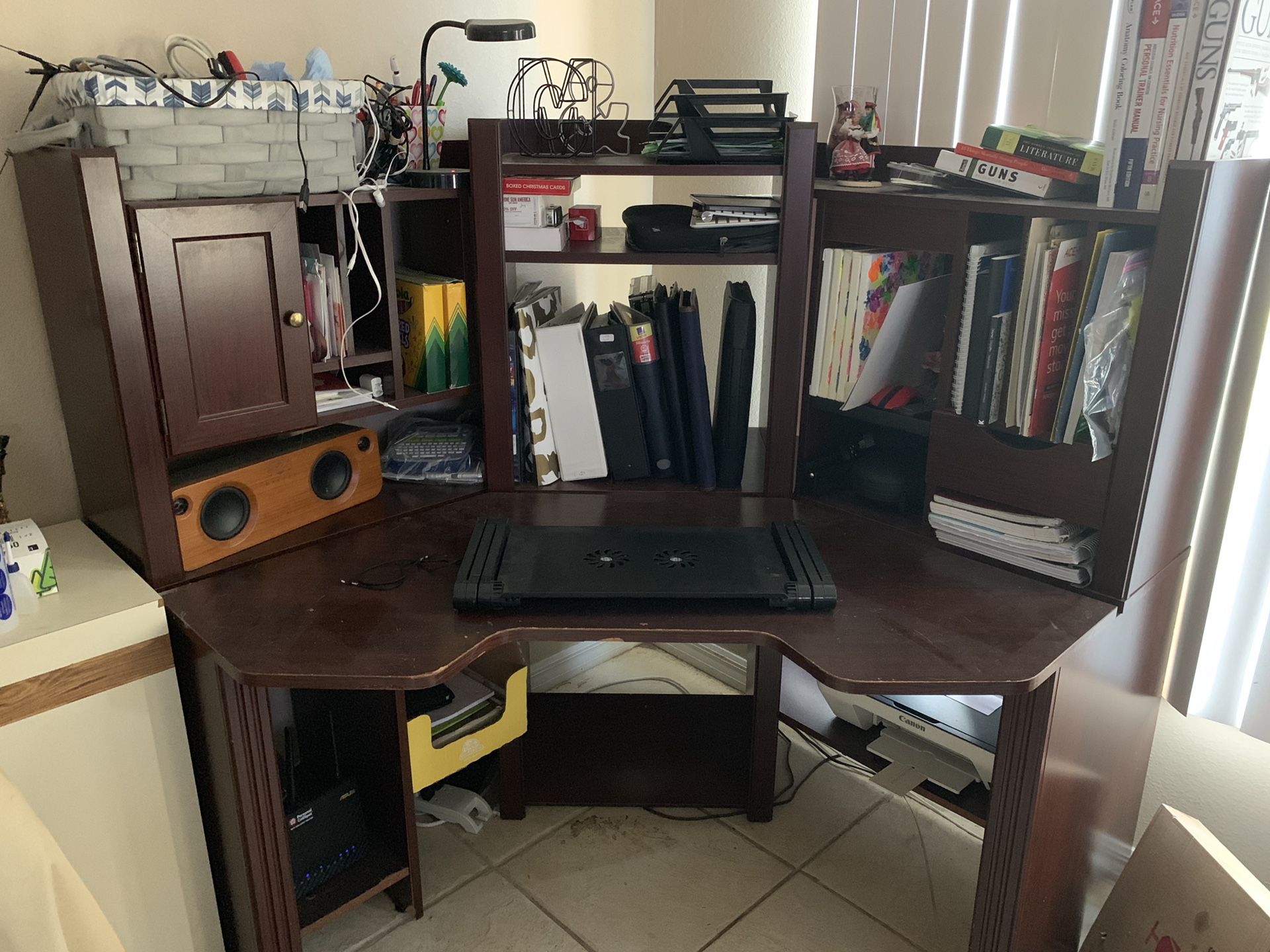 Corner desk very spacious great storage options