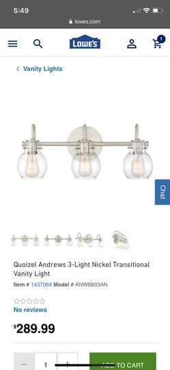 Quoizel Andrews 3-Light Nickel Transitional Vanity Light