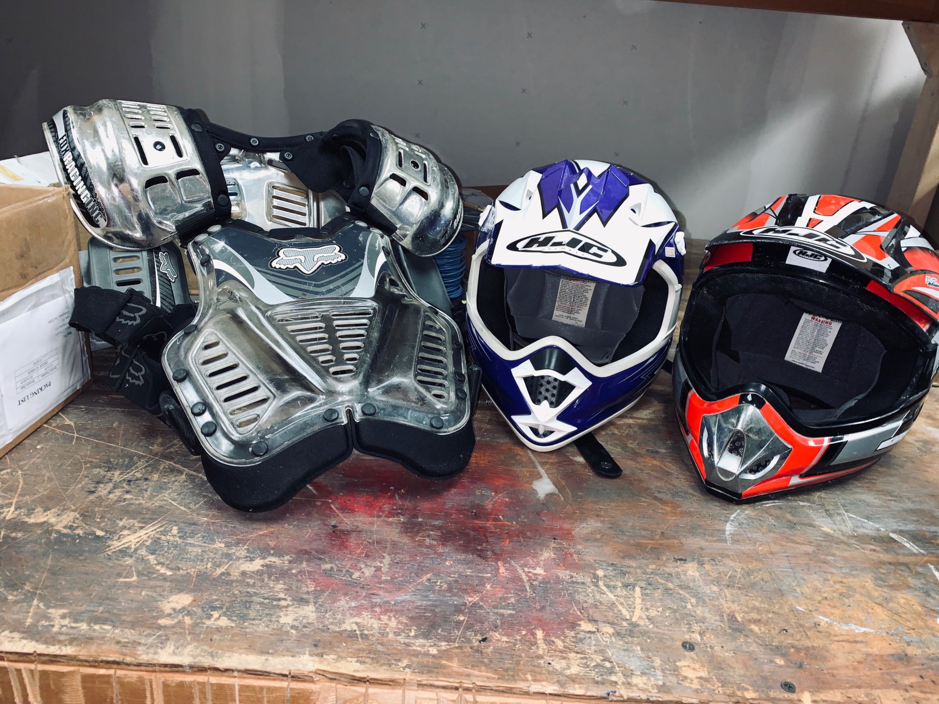 Dirt bike/ 4 wheeler helmets & vest.