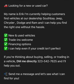 New or used vehicles