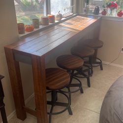 Console Height Dining table With 4 Chairs 