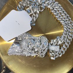 Iced Out CZ Cubic Chains With Jesus Pendant 24”