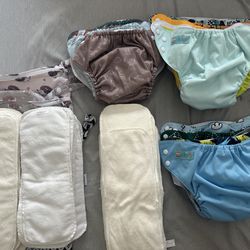 Cloth Diapers + Inserts + Wet Bags