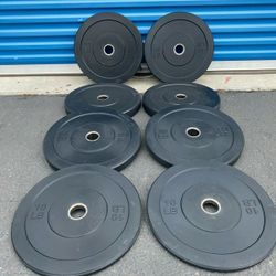 NEW Bumper Plates, Rubber Olympic Weights, Home Gym Weight Set, Folding Squat Rack, Adjustable FID Bench Press, Stall Mats, Rubber Flooring 