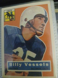 The classic 1955 Bowman card featuring Billy Vessel 1952 Heisman Troophy Winner and a half back for The Baltimore Colts rare card