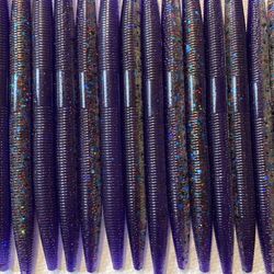 25 Count Lot 5” inch Junebug Baitfish Senko Style Soft Plastic Bass Fishing Worm