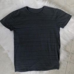 Grey tee with black stripes