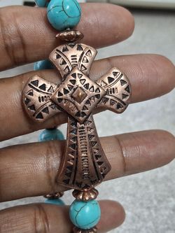 Cross Beaded Stretchable Bracelet 
