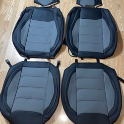 🖤🚗 Full Set Faux Leather Car Seat Covers – Black & Grey (Brand New) 🚗🖤