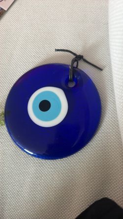 Glass Evil Eye Wall Hanging, 3”