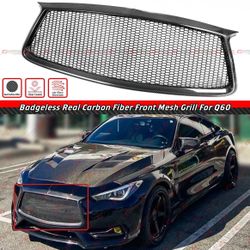 17-23 INFINITI Q60 REAL CARBON FIBER FRONT MESH GRILL