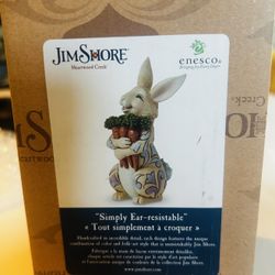 Jim Shore Simply Ear-Resistable - Bunny with Carrots Pint (contact info removed) open box 