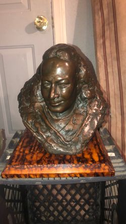 Bronze Bust Sculpture on wood base