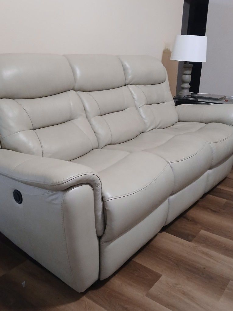 Ashley Furniture Leather Reclining Sofa Set