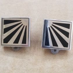 Sterling Silver and Onyx Earrings 