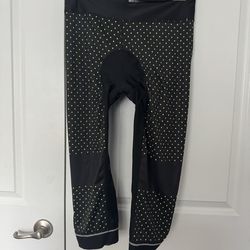 Women’s She Beest Black cycling Leggings with Lime Dot Print size xl