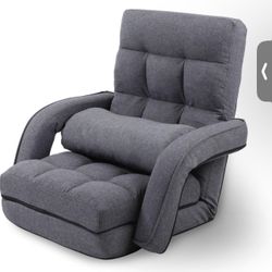 Brand New In The Box- Adjustable Floor Chair for Adults with Back Suppor,5-Position Folding Lazy Sofa with Pillow, Gaming & Meditation Chair with Brea