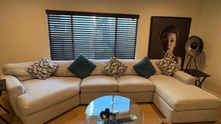 Light Gray Double Chaise Sectional Sofa