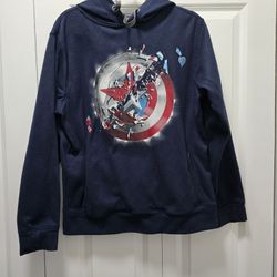 Men's Small 34-36 Captain America Hoodie With Broken Shield Rare