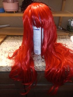 Red Long Wavy Straight Wig