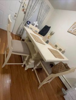 Cream kitchen table set four chairs Cream kitchen table set