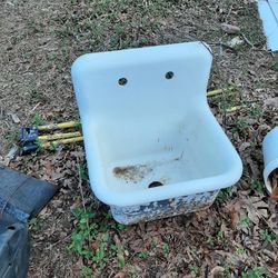 Early Wrought Iron  Sink yard art metal Ladders all kinds of salvage