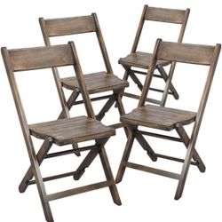 Slatted Wood Folding Chairs