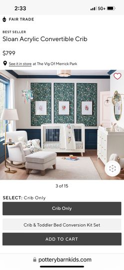 Pottery Barn Sloan Crib $325