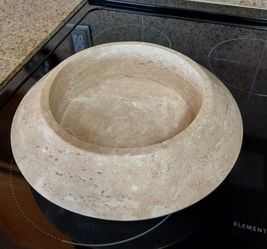 Beige Travertine Eclipse Bowl