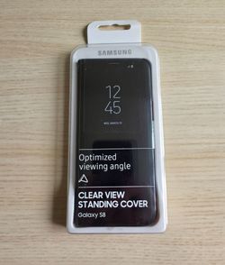 ​New Original Samsung Galaxy S8 Clear View Standing Cover (Black)