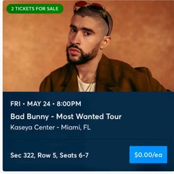 Bad Bunny Tickets For Sale! 