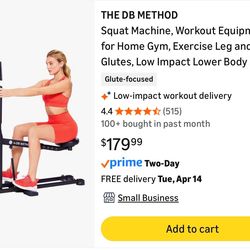 Squat Machine, Workout Equipment for Home Gym, Exercise Leg and Glutes, Low Impact Lower Body Fitne...