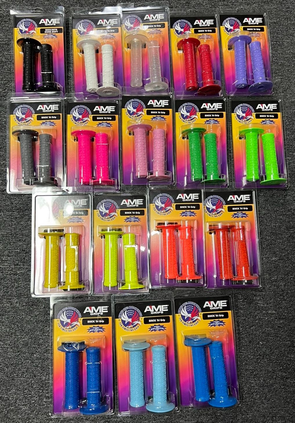 New AME BMX Tri Grips w/ Flange 120mm