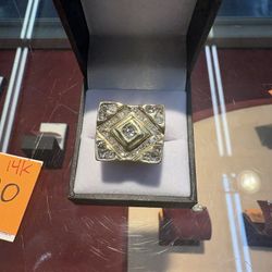 14k Gold Men Diamond Ring