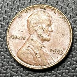 1953 Lincoln Wheat Cent Penny Coin 