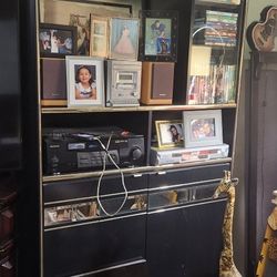 Set Of Two Entertainment Center/bar/shelves