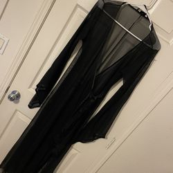 Vintage Sheer Black Robe