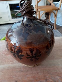 Unique Signed Ceramic Lamp.