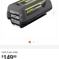RYobi 40v Lithium 4AH 