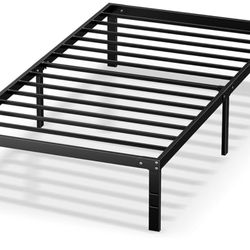 Twin Size Bed Frame, Metal Platform Frames No Box Spring Needed, Heavy Duty with Storage Space Foldable 