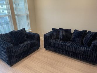 Fluffy Loveseat & Sofa With Pillows!! Delivery & Install Available!! Pay As You GO with $45 DOWN Payment!!