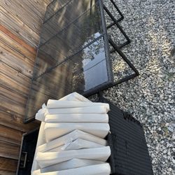 Patio Furniture Wicker 12 Chairs With Cushions And Large Table