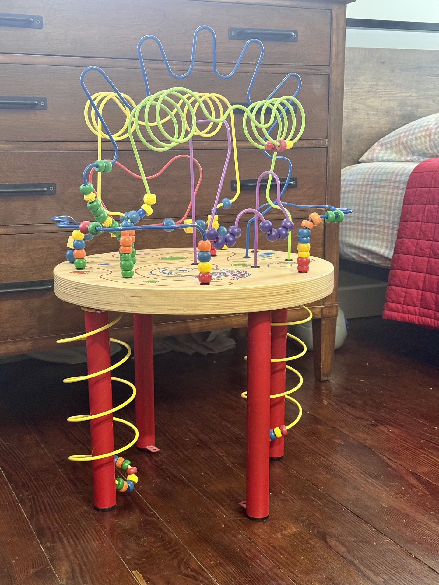 Rollercoaster Bead Maze Metal Wood Table