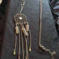 Unmarked Silver-tone Dream Catcher Necklace