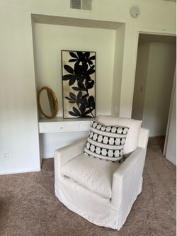 Cost Plus World Market Cream Swivel Chair