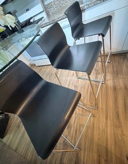 3 IKEA  Stainless steel bar stools