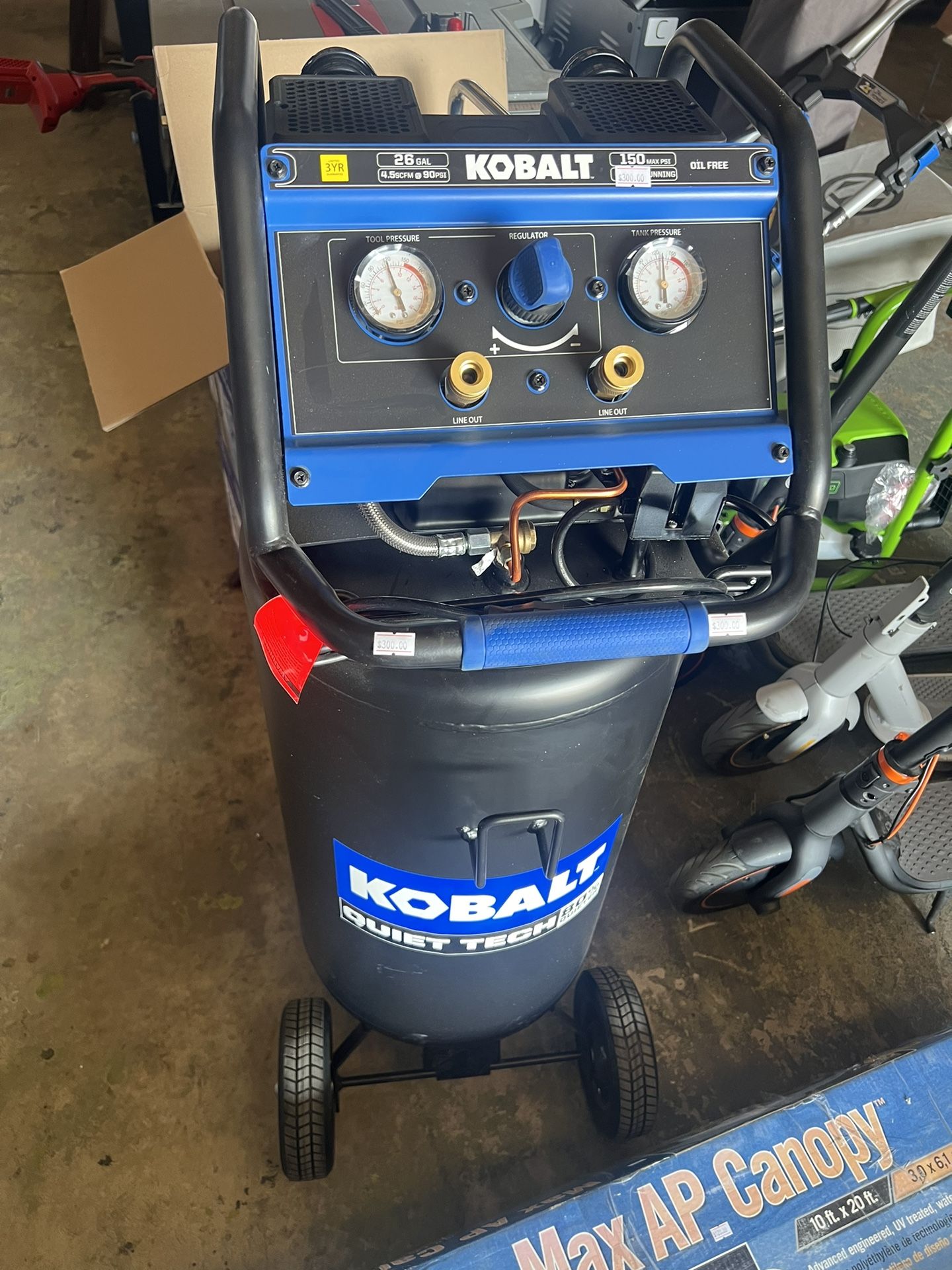 Kobalt QUIET TECH 26-Gallon Portable Electric 150 PSI Vertical Air Compressor